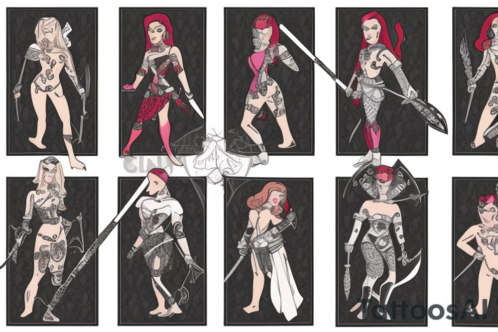 Queer female knight tattoo idea