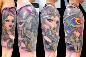 Queer female knight tattoo idea