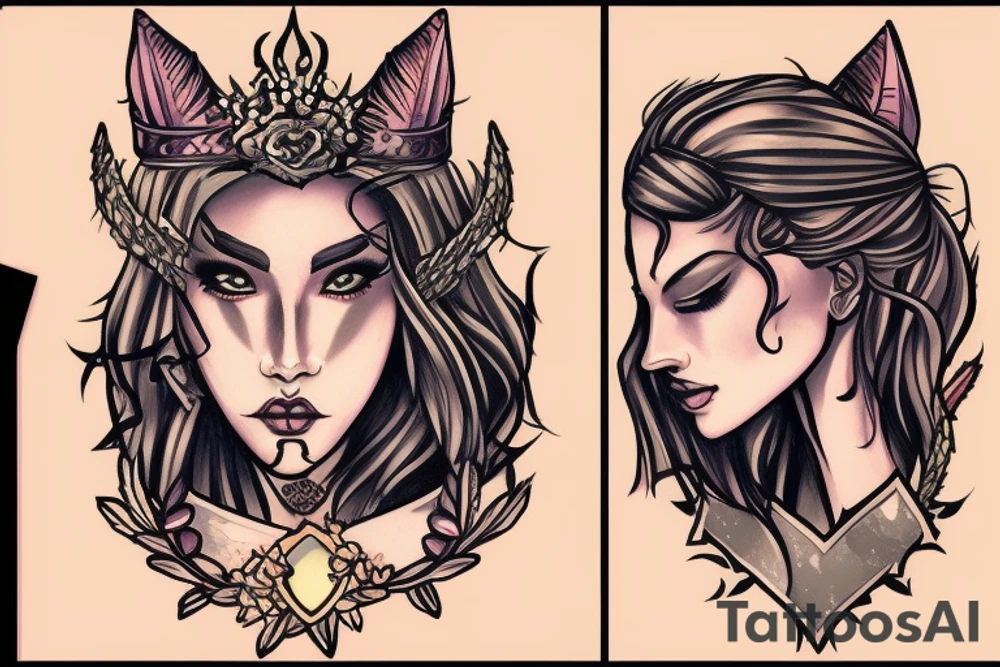 Queer female knight tattoo idea