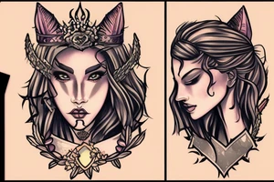 Queer female knight tattoo idea