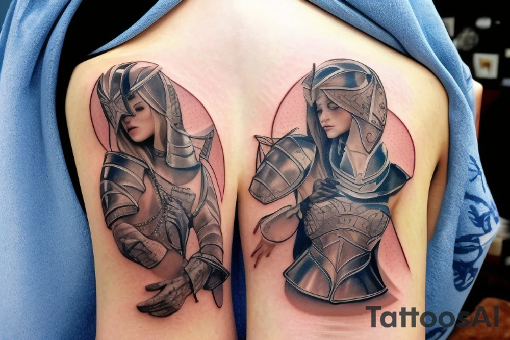 Queer female knight tattoo idea