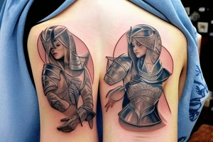 Queer female knight tattoo idea