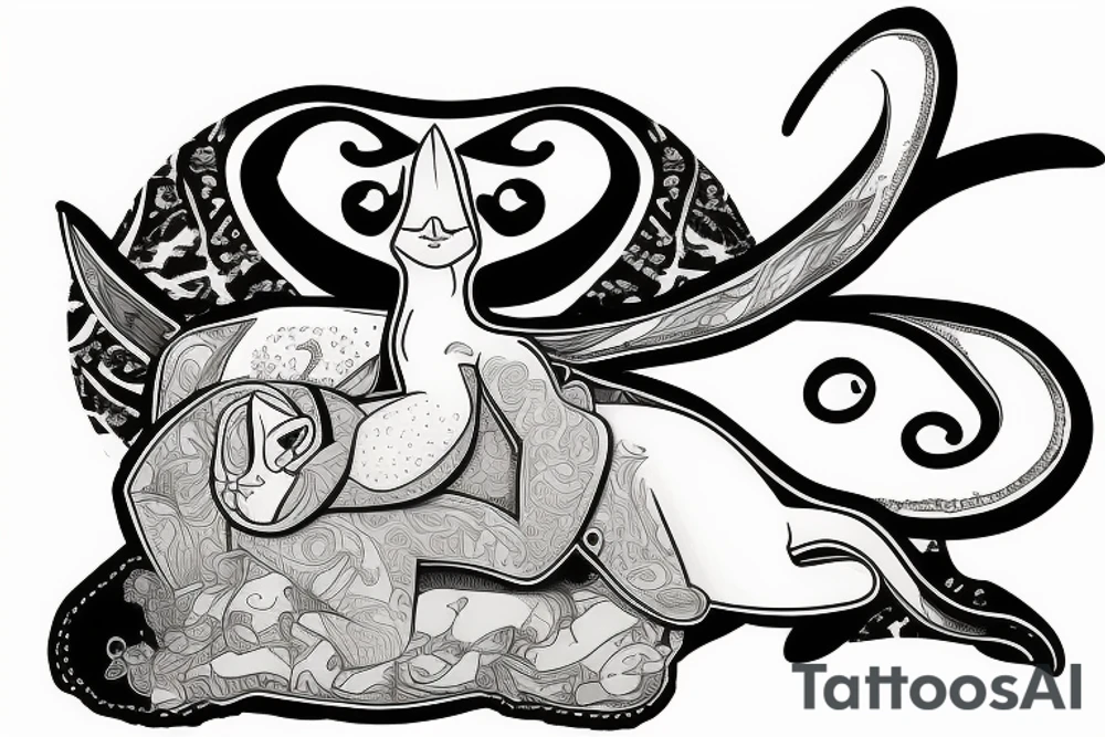 a sphinx cat snoring cocaine tattoo idea