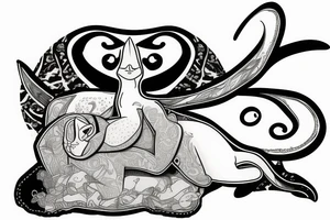 a sphinx cat snoring cocaine tattoo idea