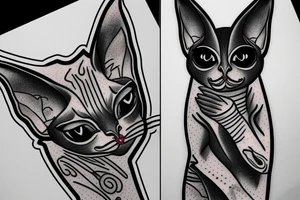 a sphinx cat snoring cocaine tattoo idea