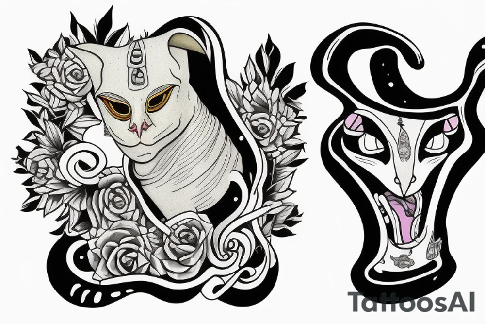 a sphinx cat snoring cocaine tattoo idea