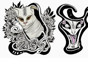 a sphinx cat snoring cocaine tattoo idea