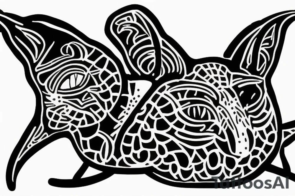 a sphinx cat snoring cocaine tattoo idea