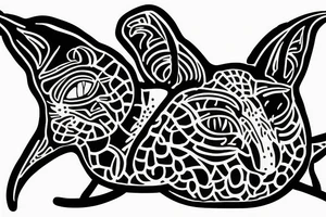 a sphinx cat snoring cocaine tattoo idea