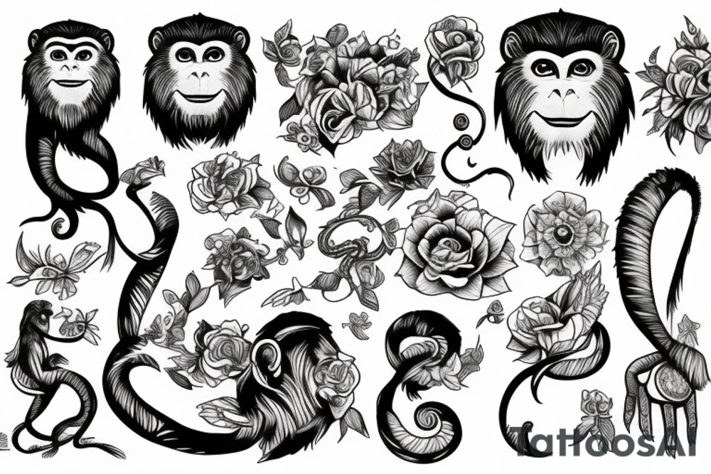 Libra monkeys tattoo idea