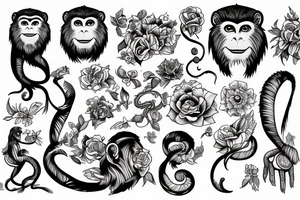 Libra monkeys tattoo idea