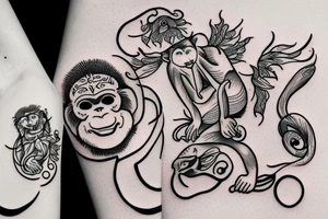 Libra monkeys tattoo idea