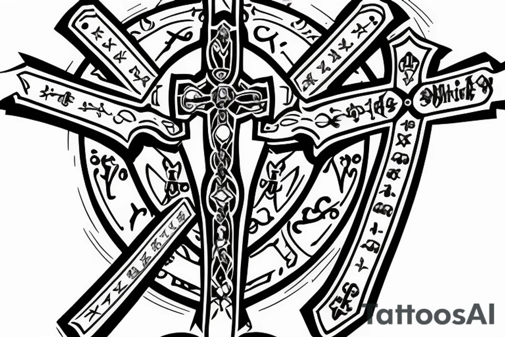 CRUX SCUTUM THE CROSS IS MY SHIELD tattoo idea