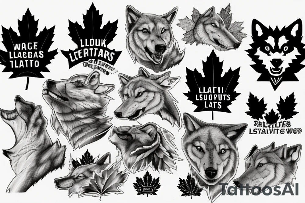 Wolves, Port adelaide, maple leafs tattoo idea