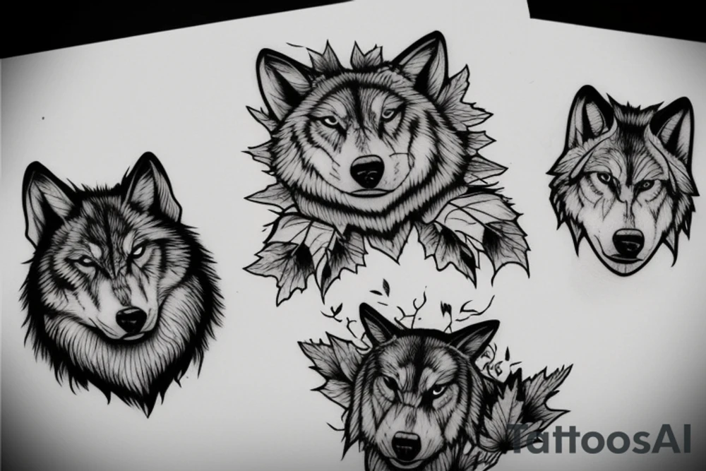 Wolves, Port adelaide, maple leafs tattoo idea