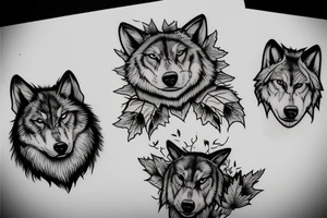 Wolves, Port adelaide, maple leafs tattoo idea