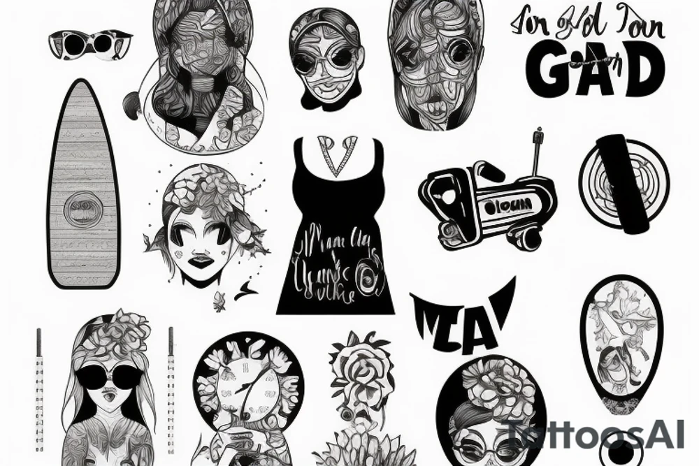 Girl on a longboard tattoo idea