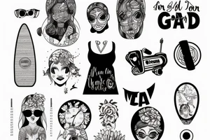 Girl on a longboard tattoo idea