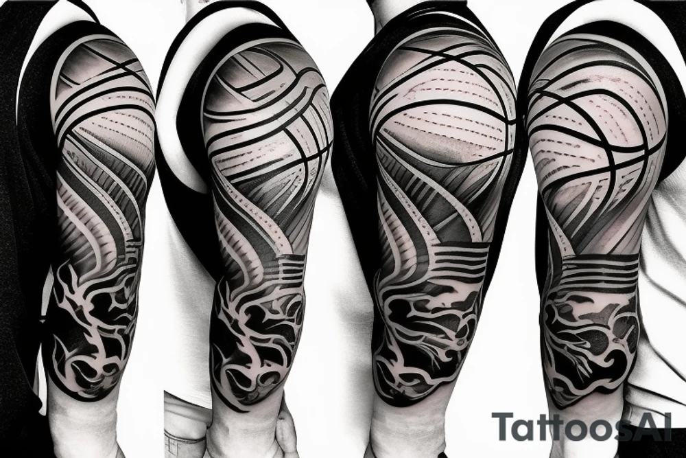 Basketball fire tattoo idea