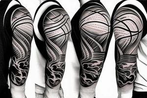 Basketball fire tattoo idea