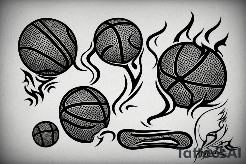 Basketball fire tattoo idea