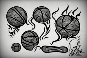 Basketball fire tattoo idea