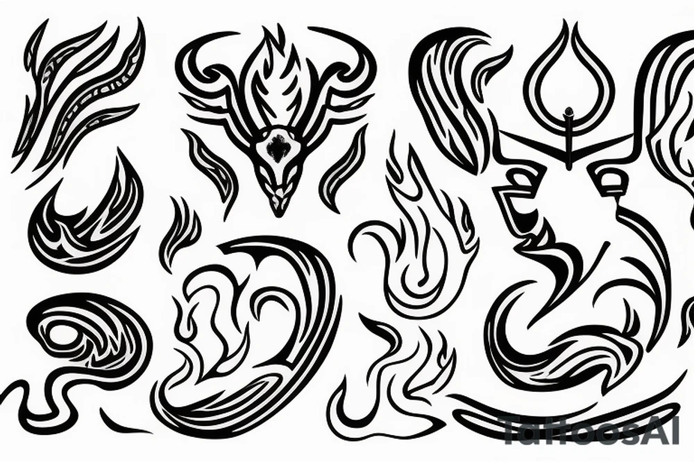 aries with fire tattoo idea