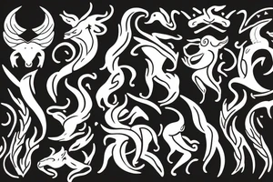 Aries zodiac sign with fire tattoo idea