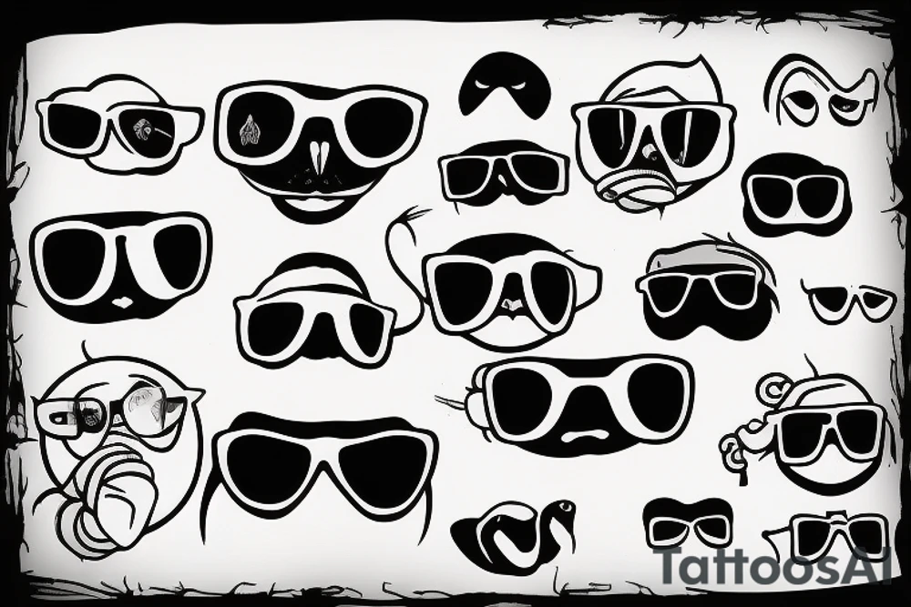 walrus in cool sunglasses tattoo idea