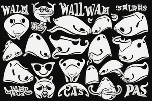 walrus in cool sunglasses tattoo idea