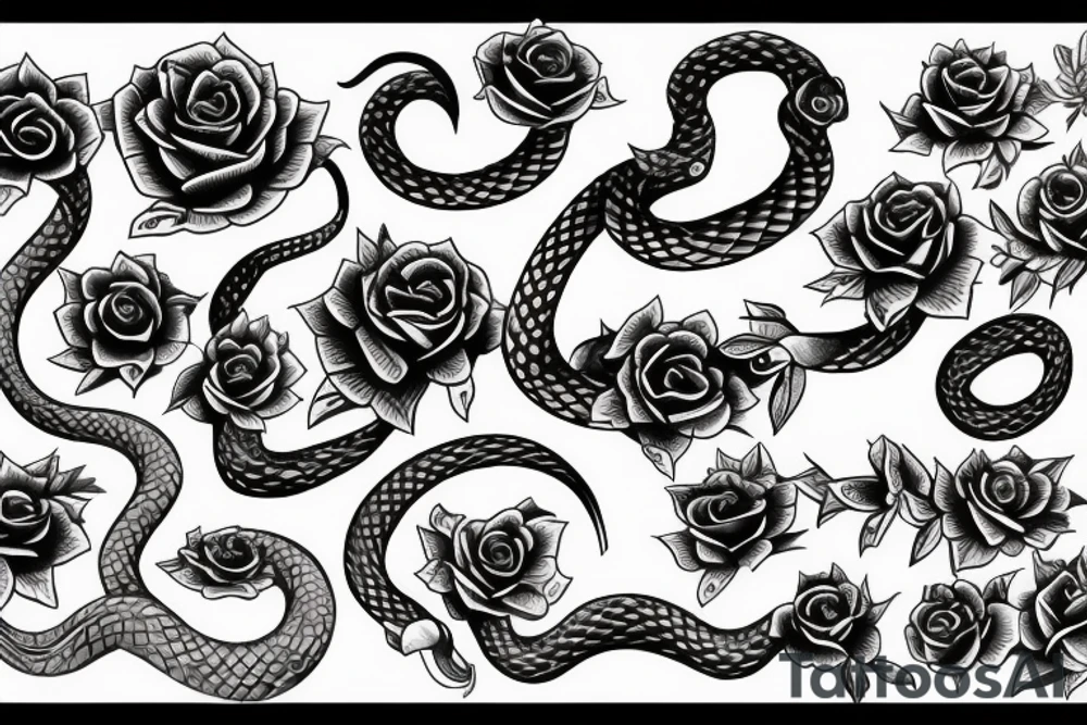 Fantasy,flowers,snake,sword tattoo idea