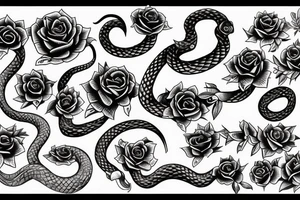 Fantasy,flowers,snake,sword tattoo idea