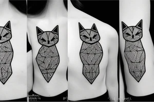 Geometric cat tattoo idea