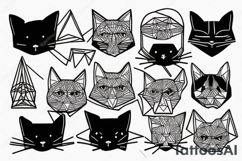 Geometric cat tattoo idea