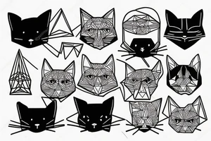 Geometric cat tattoo idea