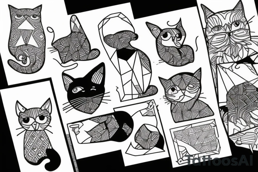 Cat in his pose tattoo idea