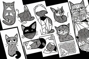 Cat in his pose tattoo idea