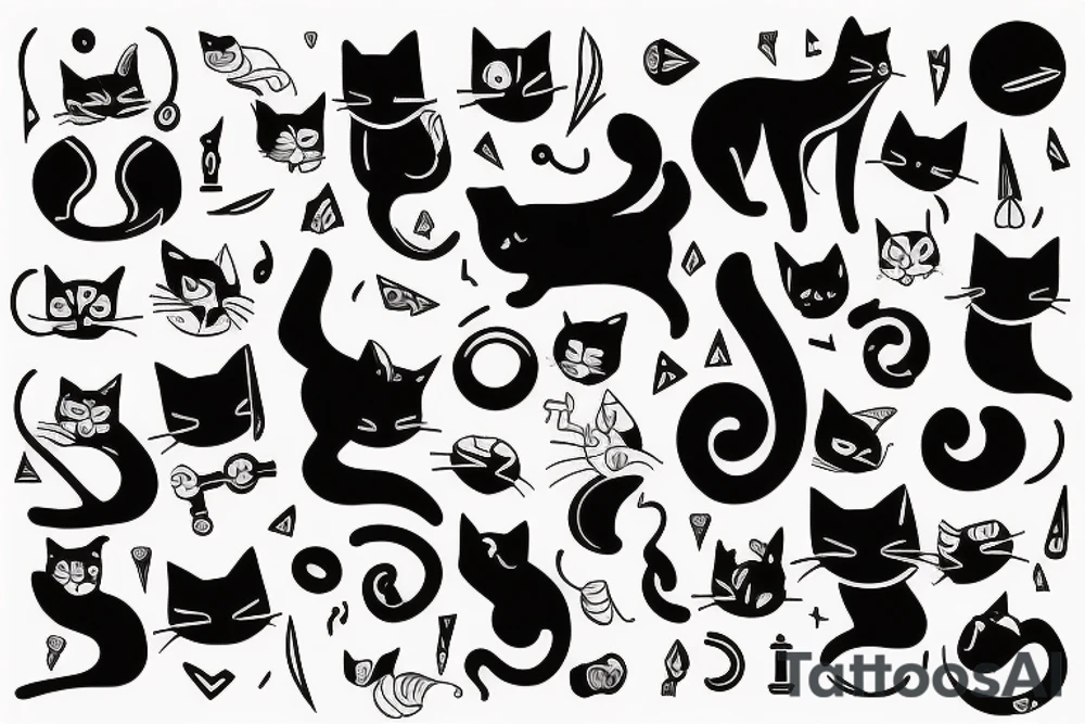 Cat in his pose tattoo idea