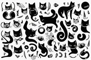 Cat in his pose tattoo idea