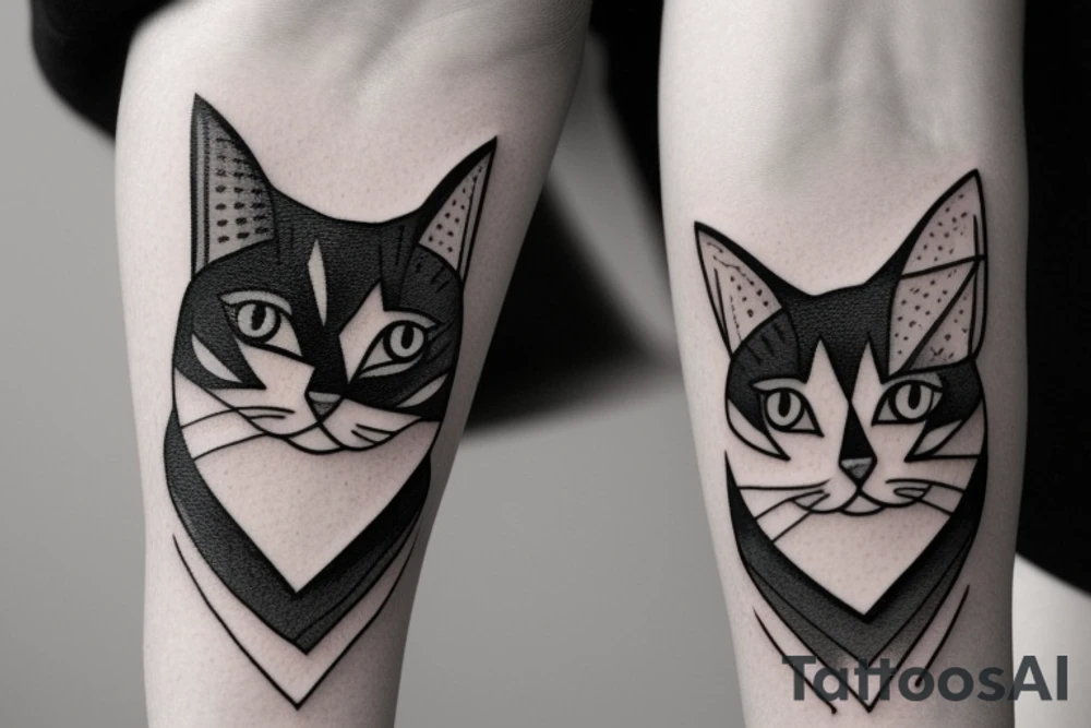 Cat face tattoo idea