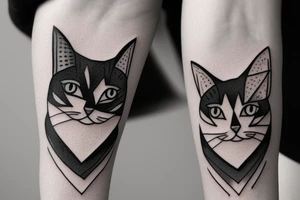 Cat face tattoo idea