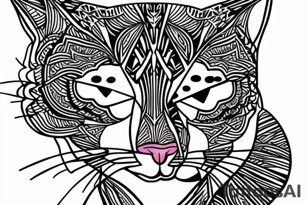 Cat face tattoo idea