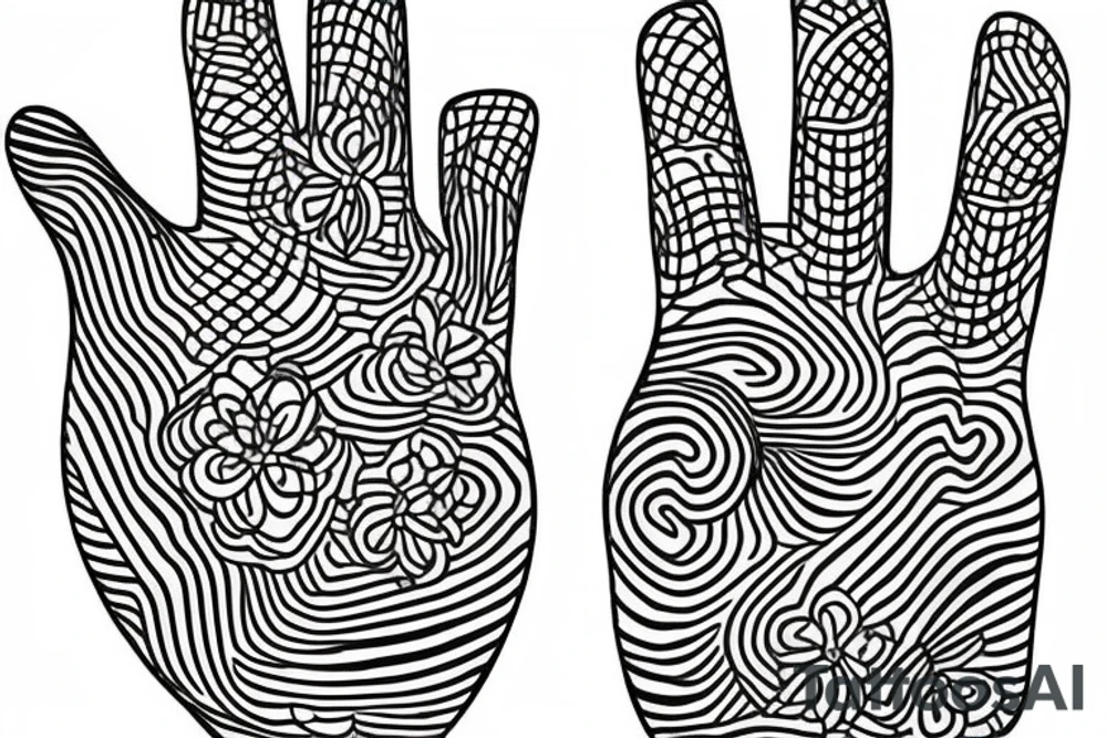 Fine line paw prints continuous line tattoo idea
