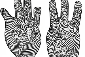 Fine line paw prints continuous line tattoo idea
