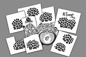 Fine line paw prints tattoo idea