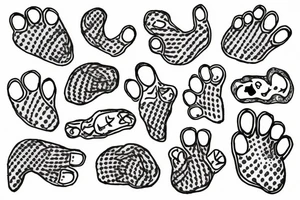 Fine line paw prints tattoo idea