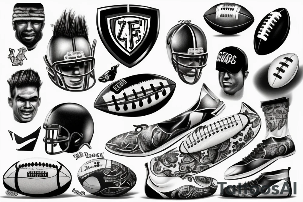 Football vintage tattoo idea