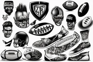 Football vintage tattoo idea
