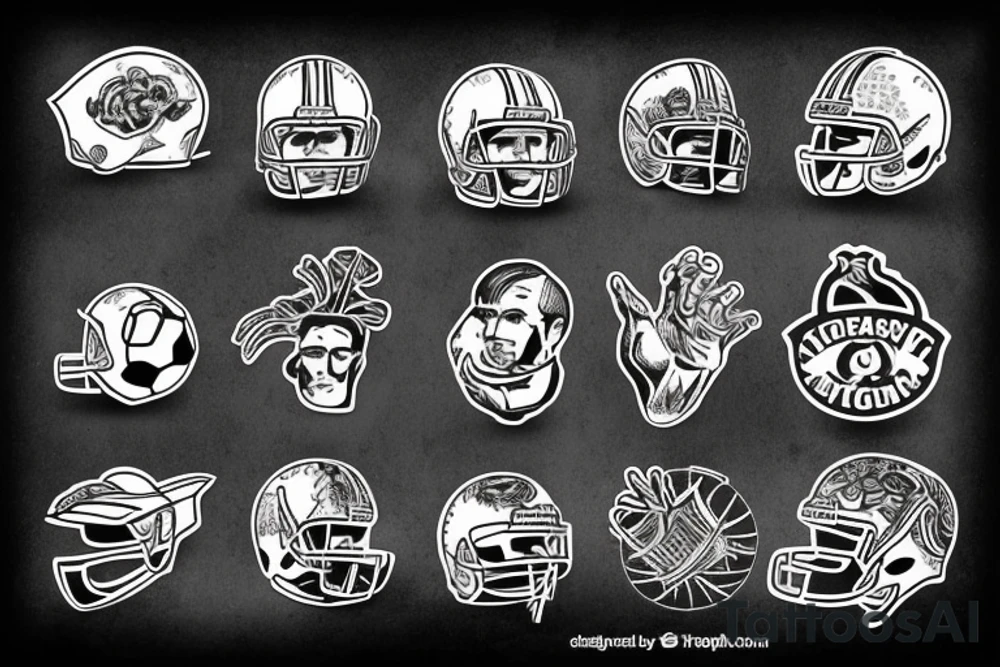 Football vintage tattoo idea