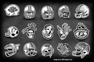 Football vintage tattoo idea